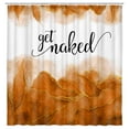 thumbnail image 3 of Get Naked Orange Shower Curtain, Golden Orange Marble Texture Shower Curtain Sets, Abstract Watercolor Modern Bathroom Curtain with Hooks Waterproof Fabric Decor, 60X70IN, 3 of 3