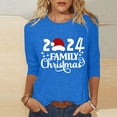 thumbnail image 1 of Aqestyerly Hauts de Noël pour Femmes T-Shirt Imprimé de Noël Manches 3/4 Blouse Col Rond Hauts Décontractés, 1 of 5