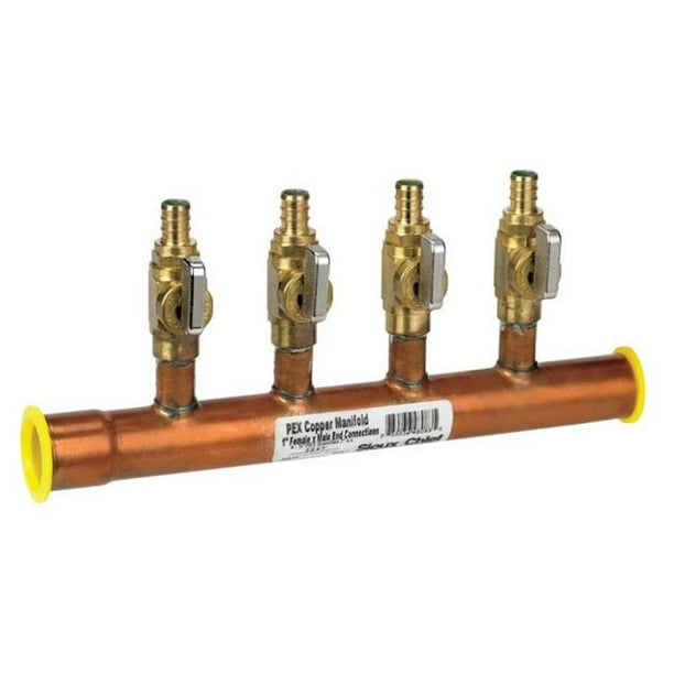 Sioux Chief 672XV0431PK Pex Copper Manifold With Valve, 1" Walmart