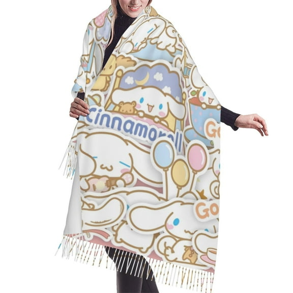 Sanrio Cinnamoroll Shawl Wrap For Womens Winter Warm Long Soft Scarf Pashmina Shawl Scarves