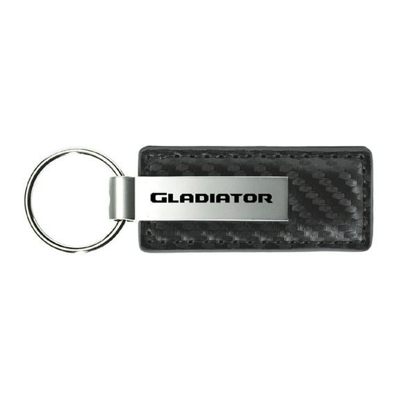 Jeep Gladiator Keychain & Keyring - Gun Metal Carbon Fiber Texture Leather