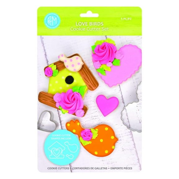 R&M International Love Birds 5 Piece Cookie Cutter Set