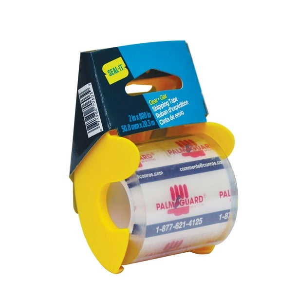 Seal-It Ruban d'Expédition et d'Emballage Transparent 2 Pouces x 800 Pouces avec Distributeur de Protège-Mains