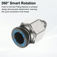 thumbnail image 5 of Uxcell 10pcs Push to Connect Fitting 1/4" x 10-32" Thread Straight Union Fitting, Black, 5 of 7