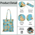 thumbnail image 5 of Cute Banana Canvas Tote Bag – Reusable Grocery Bag with Tropical Yellow Fruit Print, Kawaii Banana Illustration, Eco-Friendly Cotton Shopper for Everyday Use, 5 of 7