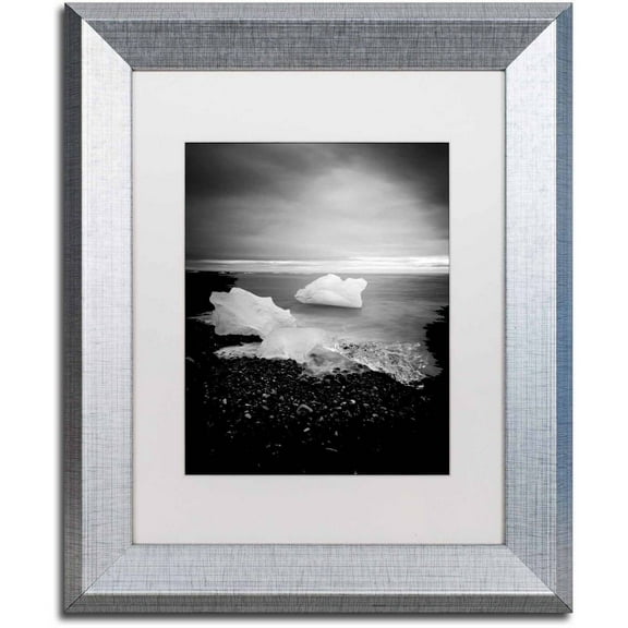 Trademark Fine Art 'White as Ice' Canvas Art by Philippe Sainte-Laudy, White Matte, Silver Frame