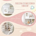 thumbnail image 4 of Bellemave Twin Over Full Bunk Bed with Slide and Storage Shelves, Wooden House-Shaped Bunk Beds with Wardrobe, L-Shape Floor Bunk Bed Frame with Inclined Ladder for Kids（White), 4 of 9