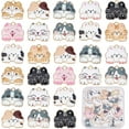 thumbnail image 1 of 1 caja de 40 dijes de gato esmaltados con forma de cabeza de gato, colgantes de aleación con parte trasera plana para mascotas de la suerte., 1 of 9