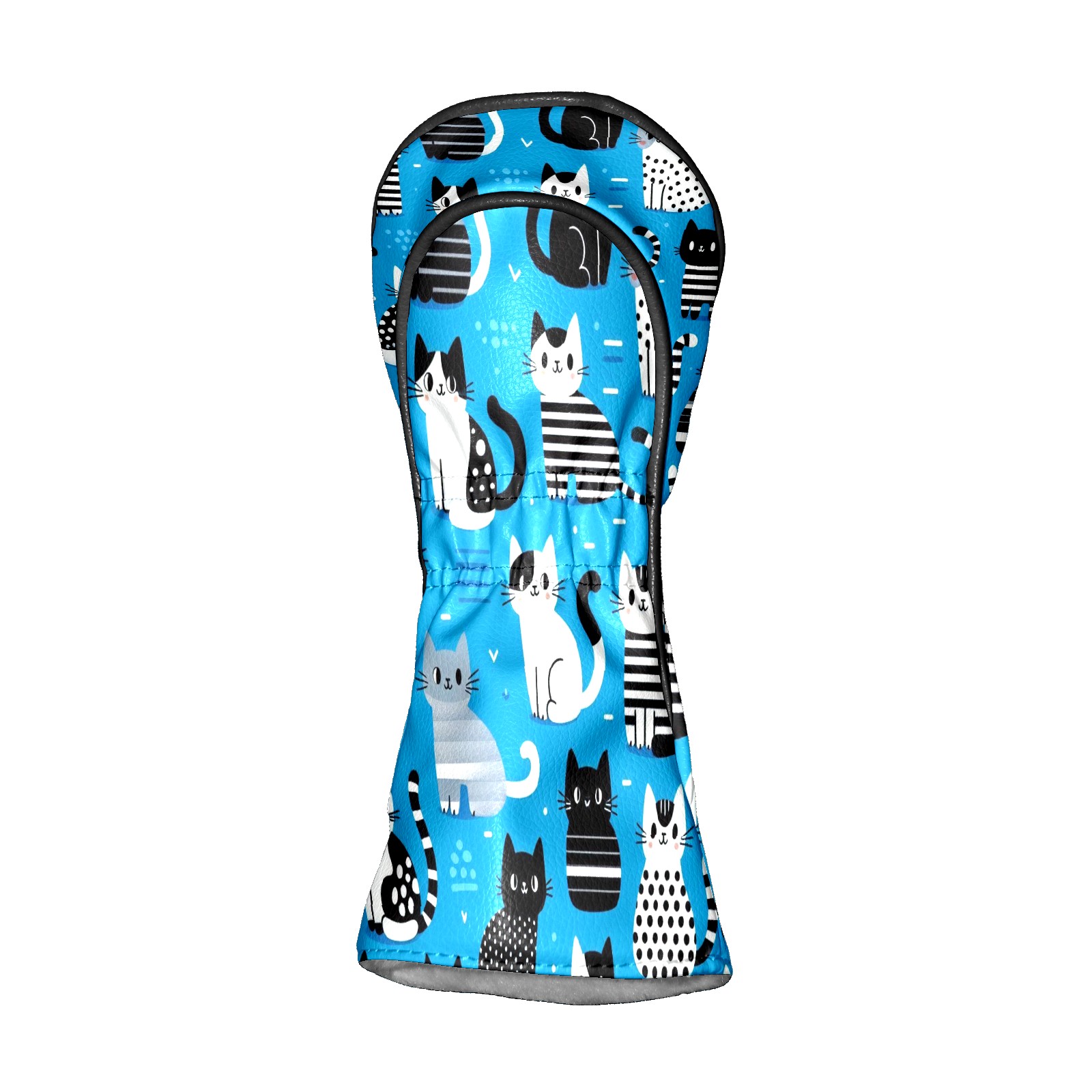 Golf Club Covers, Blue Cat Premium PU Leather Driver Hybrid Putter Head Covers with Velvet Lining, Waterproof Golf Gifts for Men Women