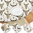 thumbnail image 4 of Beige Buffalo Skull Arrow Pattern Round Fitted Tablecloth with Elastic Edge,Dining Table Cover Waterproof,Outdoor Round Tablecloth for Camping,Dining,Indoor and Outdoor, 4 of 7