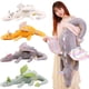 thumbnail image 2 of Peluche de dragón acostado con alas grandes, almohada de dinosaurio gris, verde y blanco, regalo de cumpleaños para niño, Navidad, 2 of 5