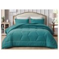 thumbnail image 2 of saney Teal Comforter Set Size 2-Piece Fluffy Soft Lightweight Bedding Honeycomb Geometric Quilted Stone-Washed Microfiber Comforter Set for All Season, 2 of 8