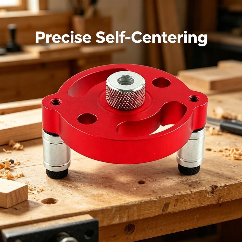 Self-Centering Doweling Jig – Precision Drill Guide for Flawless Woodworking Joints 3/4/5/6/7/8/9/10mm, Handheld Adjustable Alignment Jig, Cabinet Furniture Carpentry DIY Tool