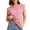 Pink, variant on Axiiglly Plus Size Blouses for Women, Short Sleeves Solid Color Crew Neck Lightweight Summer Outdoor Tops, S-3XL