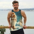 thumbnail image 6 of Gukieu Starry Sky Cloud Cute Rabbit Print Men's Quick Dry Fitness Vest, Round Neck Sleeveless Fitness Bodybuilding Top-XX-Large, 6 of 7