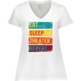 thumbnail image 3 of Inktastic Acting Gift Eat Sleep Theater Repeat Women's Plus Size V-Neck T-Shirt, 3 of 5
