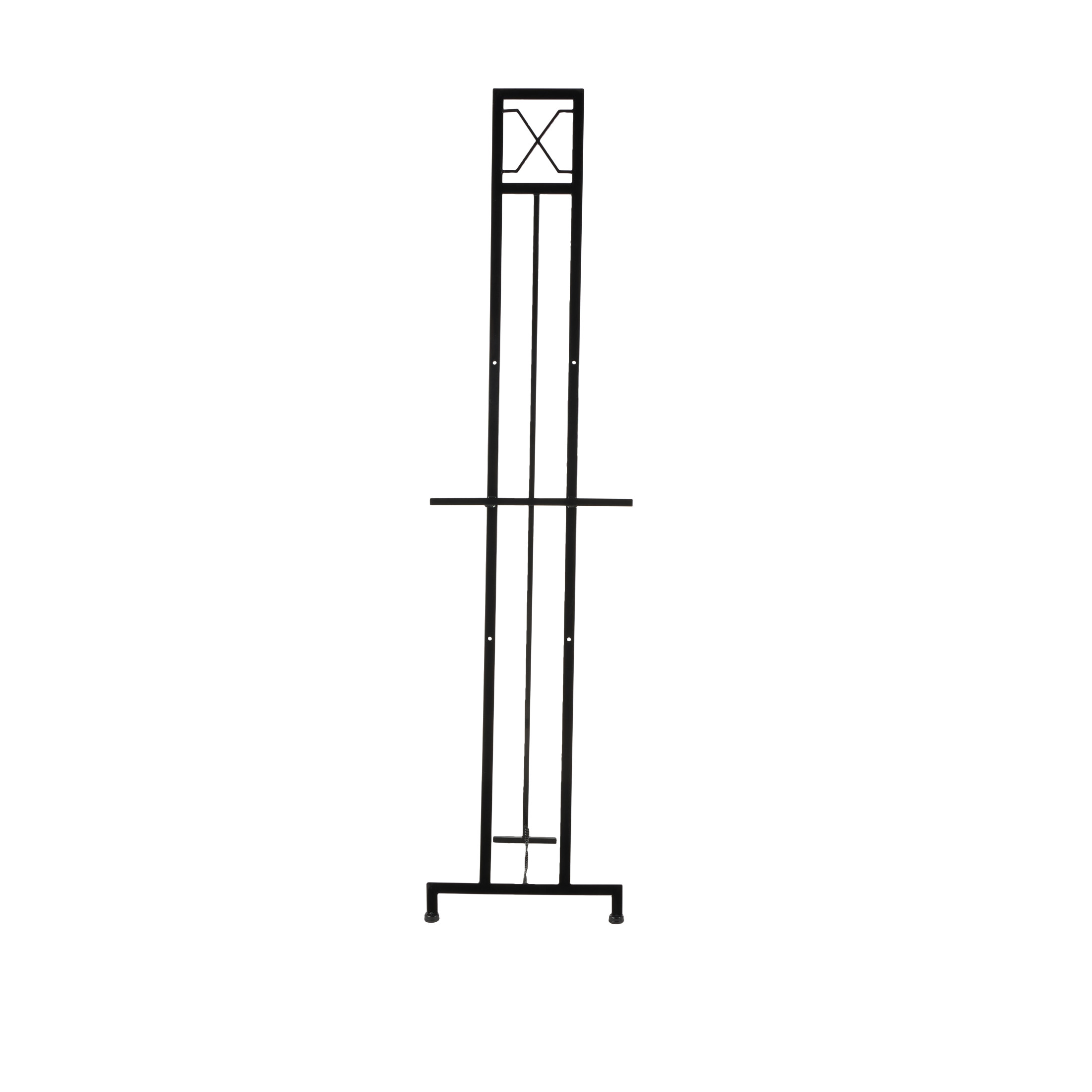 DecMode 17" x 70" Black Metal Wall Hanging Decorative 3 Tier Geometric Easel, 1-Piece