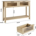thumbnail image 2 of Entryway Table with 2 Drawers Storage Shelve , Narrow Console Table with Glass-Front Drawers,for Entryway Farmhouse Hallway Tables,Beige, 2 of 5
