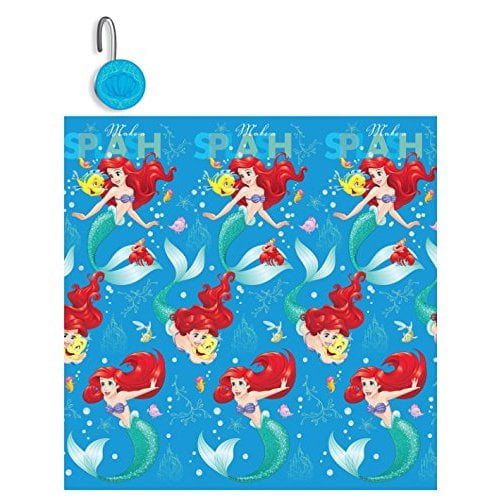 13pc Disney Ariel Little Mermaid Shower Curtain And Hooks Set