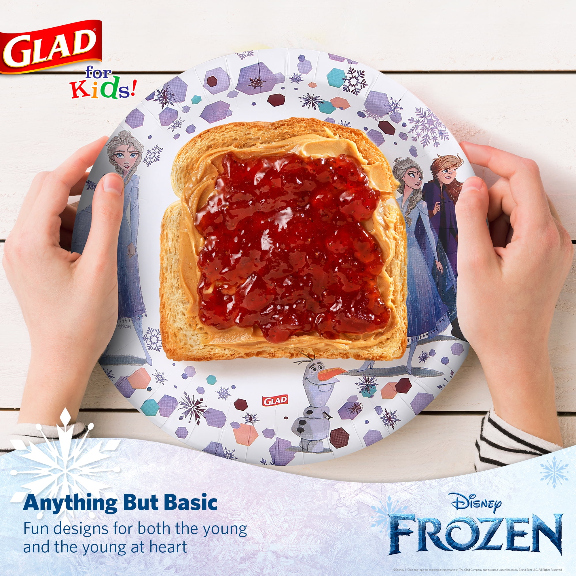 Glad Kids - 8.5" Round Paper Plate - 40ct - Disney - Frozen - MIXED PACK