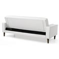 thumbnail image 5 of Maklaine Contemporary Faux Leather Sleeper Sofa in White Finish, 5 of 5