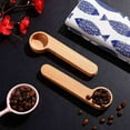 thumbnail image 2 of 10 Piezas Cucharas de Madera para Café Y Clip para Bolsas, Cuchara Medidora, 2 En 1, Sellador de Bolsas, Cuchara Medidora para Frijoles, Café Exprés, Té, 2 of 10
