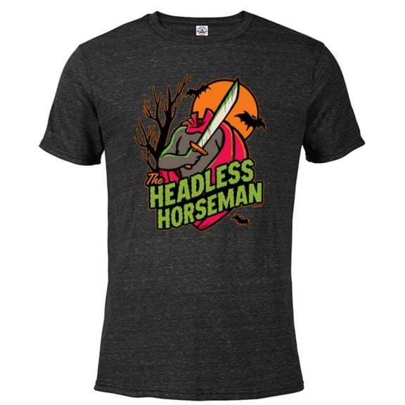 Disney 100 The Headless Horseman with Sword Halloween - Short Sleeve Blended T-Shirt for Adults - Customized-Black Snow Heather