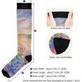 thumbnail image 3 of Coolnut 1 Pair Watercolor Spring Compression Socks 20-30mmHg Knee High Women Socks Tube Athletic Stockings for Men Sport Soccer Running Cycling Medical Nurse Winter Travel Gift, 3 of 7