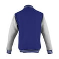 thumbnail image 2 of Just Hoods By AWDis Men's 80/20 Heavyweight Letterman Jacket M ROYL BL/ HTH GRY, 2 of 2