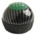 thumbnail image 2 of Manual Shift Knob For Fiat 500 Plastic Faux Leather Black Green, 2 of 8