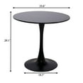 thumbnail image 3 of 24 Inch,Black Round Table, Modern Dining Table, MDF Top and Steel Base Tulip Round Kitchen Table, 3 of 8