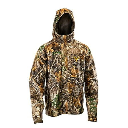 HOT SHOT Men's Camo Rain Jacket - Realtree Edge Waterproof Hunting Outdoor Apparel Medium
