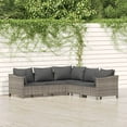 thumbnail image 1 of vidaXL 5 Piece Garden Lounge Set with Cushions Grey Poly Rattan, 1 of 5