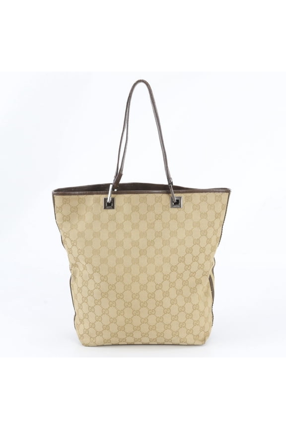 Pre-Owned Gucci GG Canvas 31243 Leather Tote Bag, Handbag, Shoulder Brand Name Handbag for Women