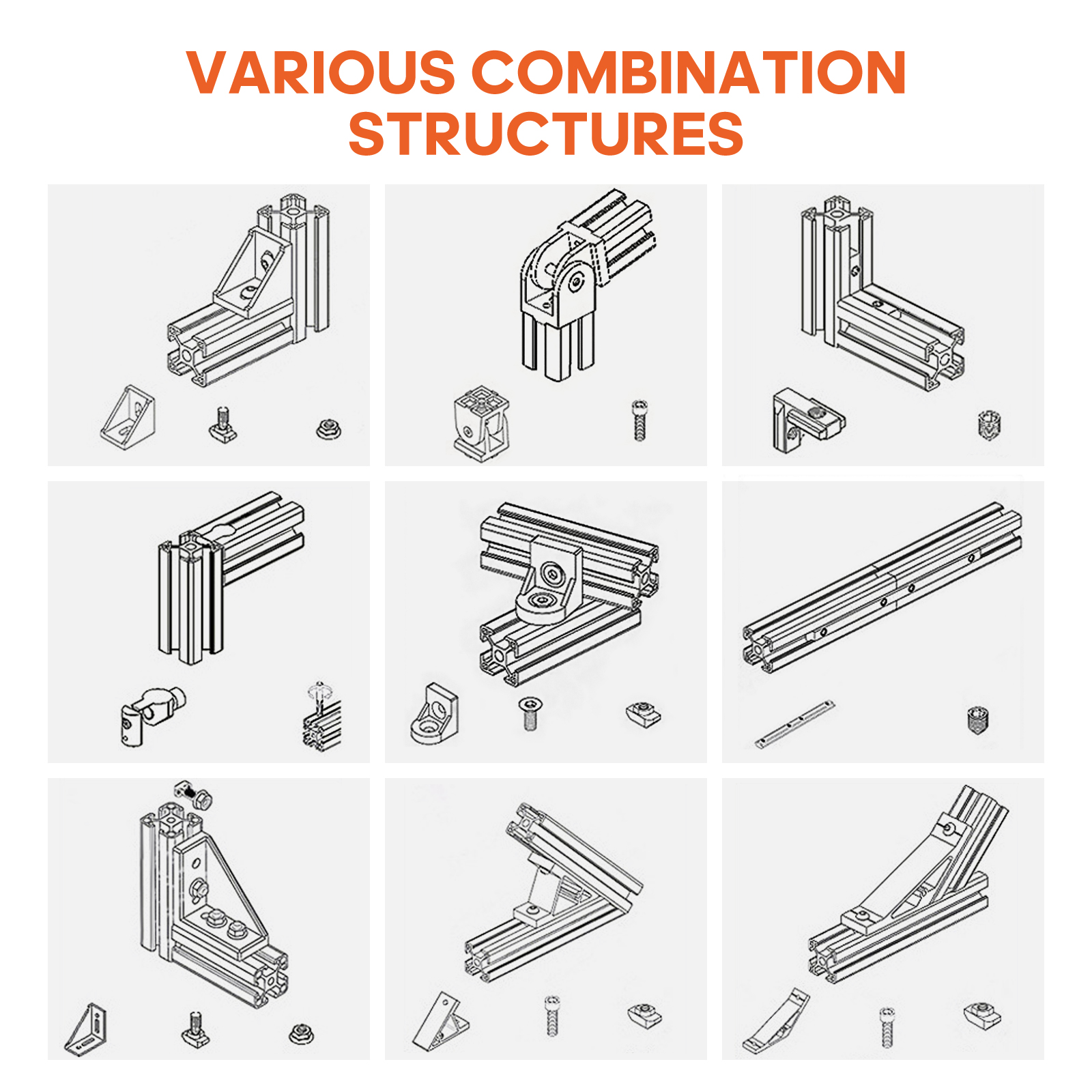 Aluminum Extrusion European Standard 2040 V Slot Anodized Linear
