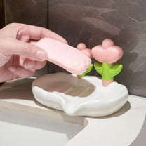 Summer Savings Up to 50% Soap Dishes for Bar Soap, InsCrazy Cute Flower Soap Tray Decorative Bathroom Organizer for Bar Soap Strong Plastic Material Storage Dish for Sink Or Counter