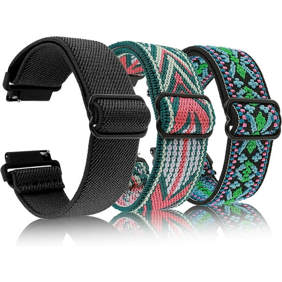 Stretch Nylon Watchband, Adjustable Sport Watch Strap for Men Women Smartwatch