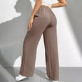 thumbnail image 5 of PEXLYCLU Womens Pants Trendy, Palazzo Pants for Women Dressy, Palazzo Pants for Women, Wide Leg Pants for Women High Waisted Palazzo Pants Work Casual Flowy Tie Knot Trousers With Pockets, Coffee L, 5 of 6