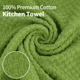 thumbnail image 5 of Sortora Kitchen Towels 100% Cotton, Super Soft and Absorbent Quick Drying Dish Towels for Kitchen ,Kitchen Towels Set, 15 x 25", Great for Cooking in Kitchen or Household Cleaning, 3 Pack, Green, 5 of 7