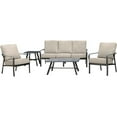 thumbnail image 2 of Hanover Cortino 5-Piece Commercial-Grade Patio Seating Set with 2 Cushioned Club Chairs, Sofa, and Slat-Top Coffee and Side Table, 2 of 10