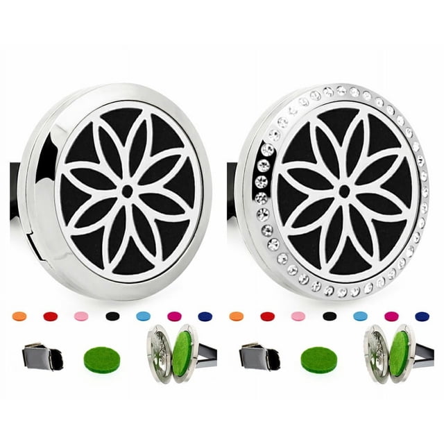Clip de aromaterapia para coche con forma de árbol de la vida hueco, de acero inoxidable 316L, para salida de aire del coche, para aire acondicionado