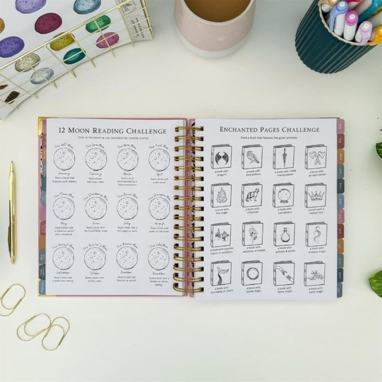 Reading Planner for Book Lovers, Book Tracker Journal with 12 Undated Monthly Planners & 52 Weekly Reading Logs, Log and Review, Gifts for Books Lover & Reader (w)