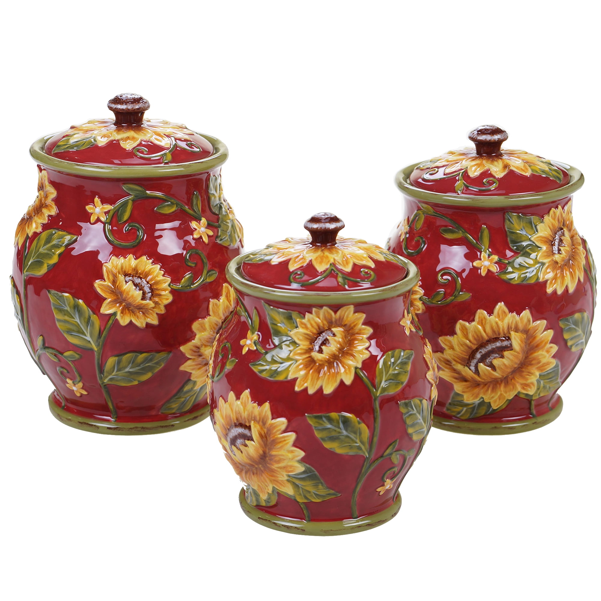Sunset Sunflower Canister Set 3 pc.
