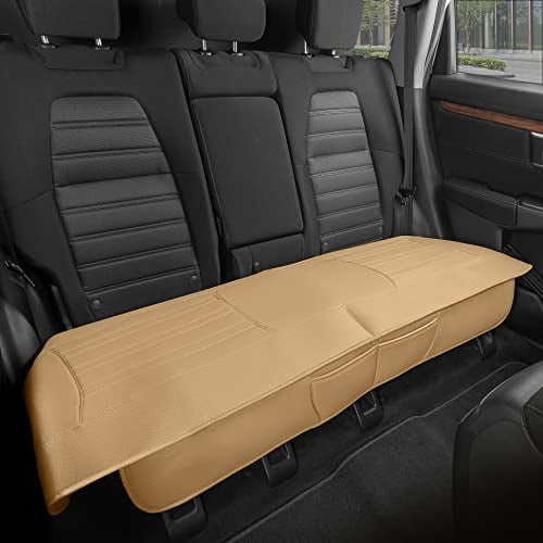 Motor Trend Seat Covers for Cars Trucks SUV, Faux Leather Beige Padded Seat  Covers with Storage Pockets, Premium Interior Car Seat Cover, 2 x Front