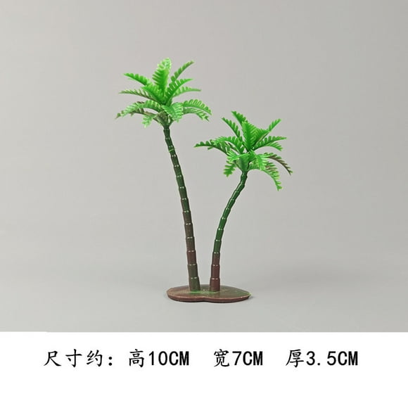 15pcs Mini Tropical Tree Palm Artificial Tree for Summer Palm Tree Cake Decoration Coconut Tree Landscaping Crafted Palm Tree for Indoor Decor Plastic Green Palm Trees