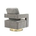 thumbnail image 7 of Swivel Accent Chair, Modern Swivel Accent Open Back Chair with Gold Stainless Steel Base Comfy Chenille Sofa Chair with 360 Degree Swiveling Leisure Club Chair Arm Chair for Living Room, Grey, 7 of 7
