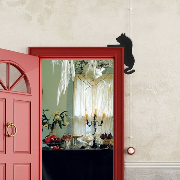 Halloween Black Cat Door Ornament,8pcs Halloween Doorframe Decoration,Party Holiday Decor Home Doorframe Corner Decorations Outline Ball Car Hanger,Halloween Clearance