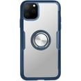 thumbnail image 5 of Designed for iPhone 11 Case 6.1 inch, Carbon Fiber Design Clear Crystal Case with 360 Degree Rotation Finger Ring Holder Kickstand(Work with Magnetic Car Mount) for iPhone 11,Navy Blue, 5 of 14