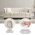 thumbnail image 4 of Sailvan 80" Chesterfield Velvet Sofa, 3 Seater Tufted Couch with Nailhead Trim and Rolled Arms Beige, 4 of 7