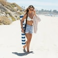 thumbnail image 3 of AMMSUN 6.5ft Beach Umbrella for Sand with Tilt & UPF50+ Sun Protection & Carry Bag,Navy Stripes, 3 of 6